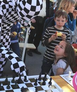 Chessman kriegt ein Lächeln